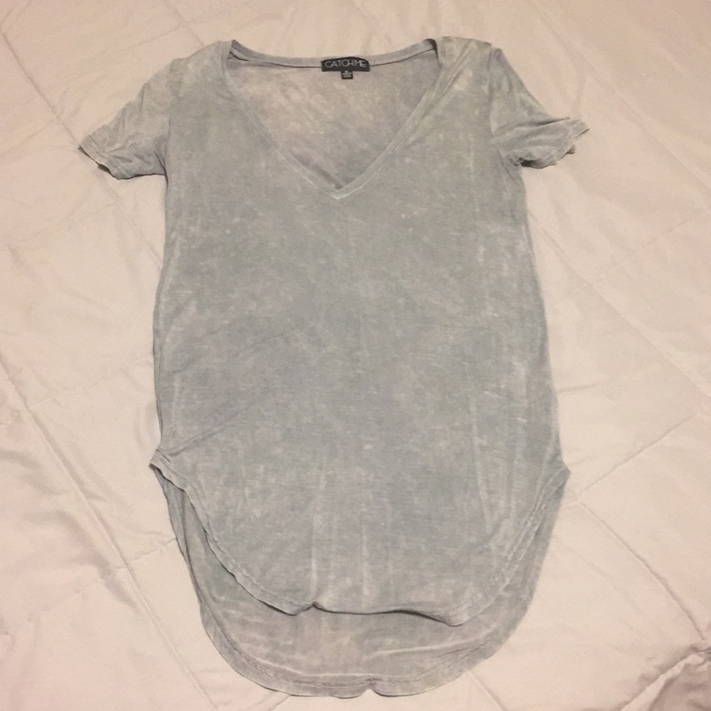 Soft grey and white mixed top!